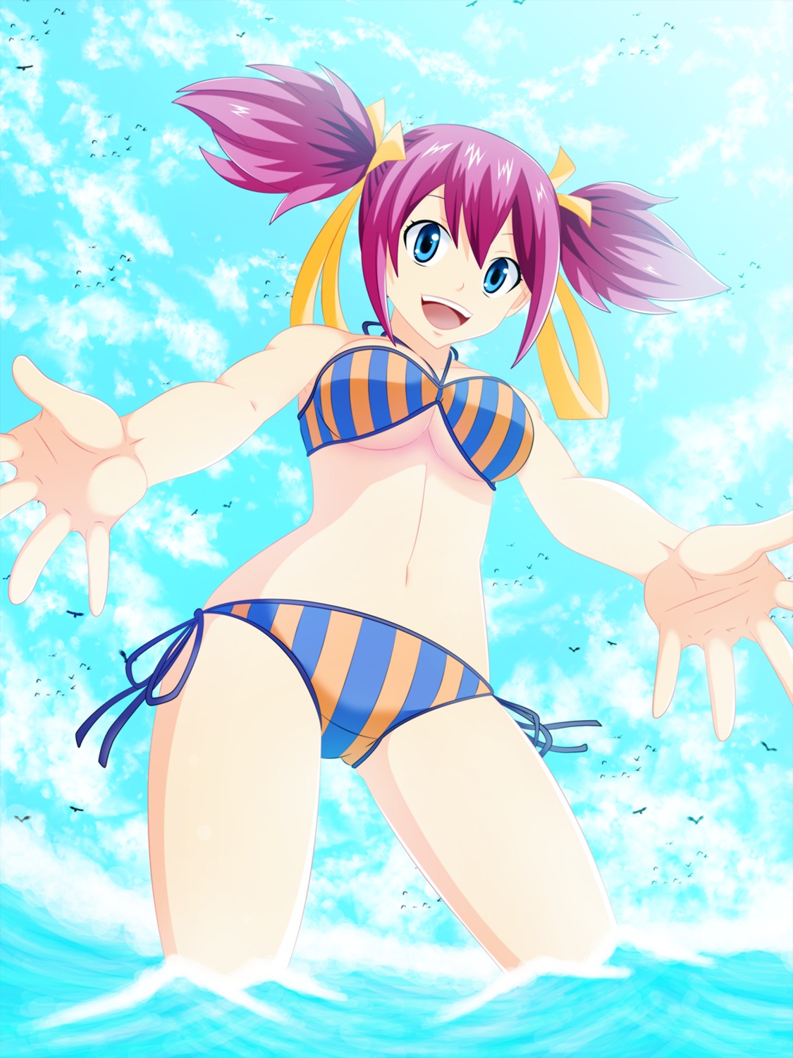 bikini cleavage fairy_tail planeptune sheria_blendy swimsuits underboob wet