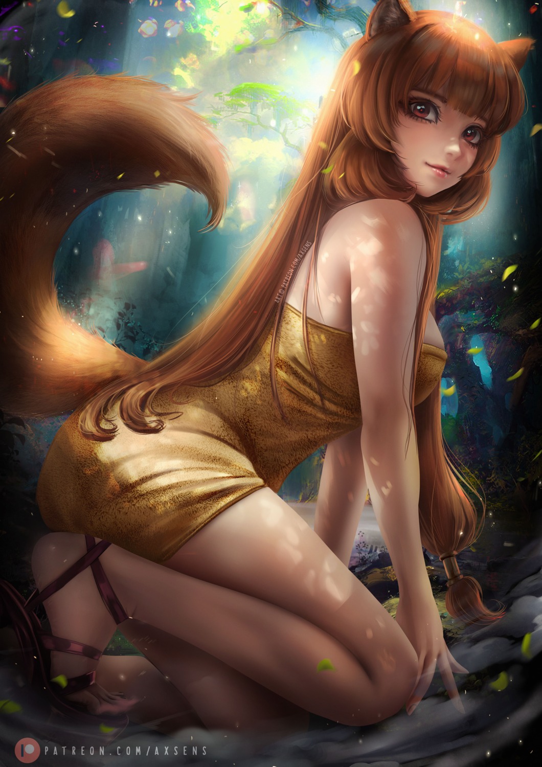 animal_ears axsens dress no_bra raphtalia tail tate_no_yuusha_no_nariagari