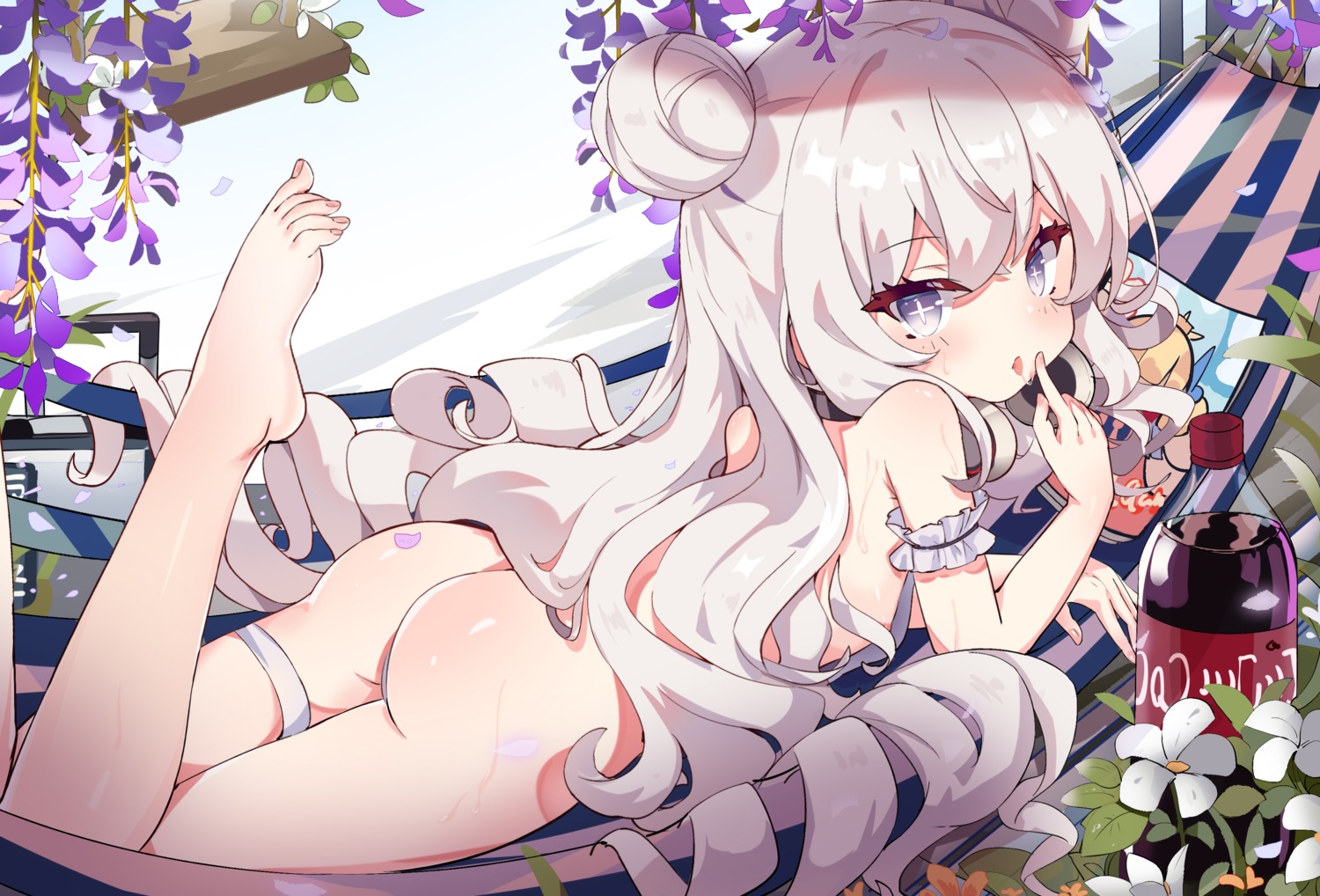 14c ass azur_lane bikini feet garter le_malin_(azur_lane) loli nipples swimsuits thong