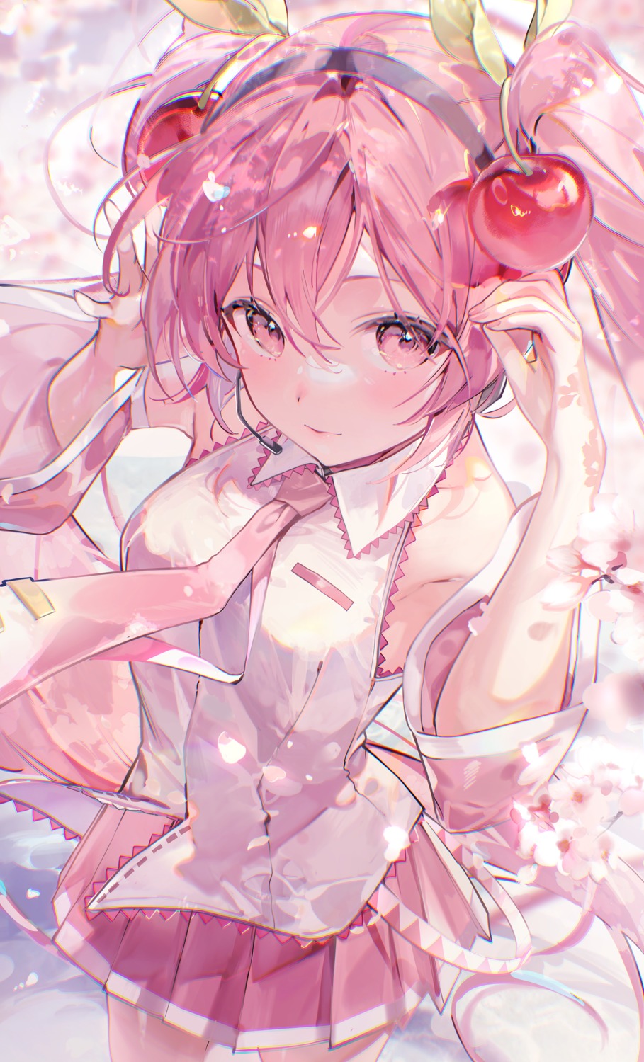 ame_929 hatsune_miku headphones sakura_miku vocaloid