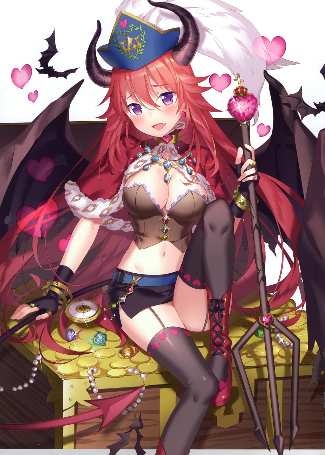 devil garter_belt horns no_bra reverie rie uchi_no_himesama_ga_ichiban_kawaii weapon wings