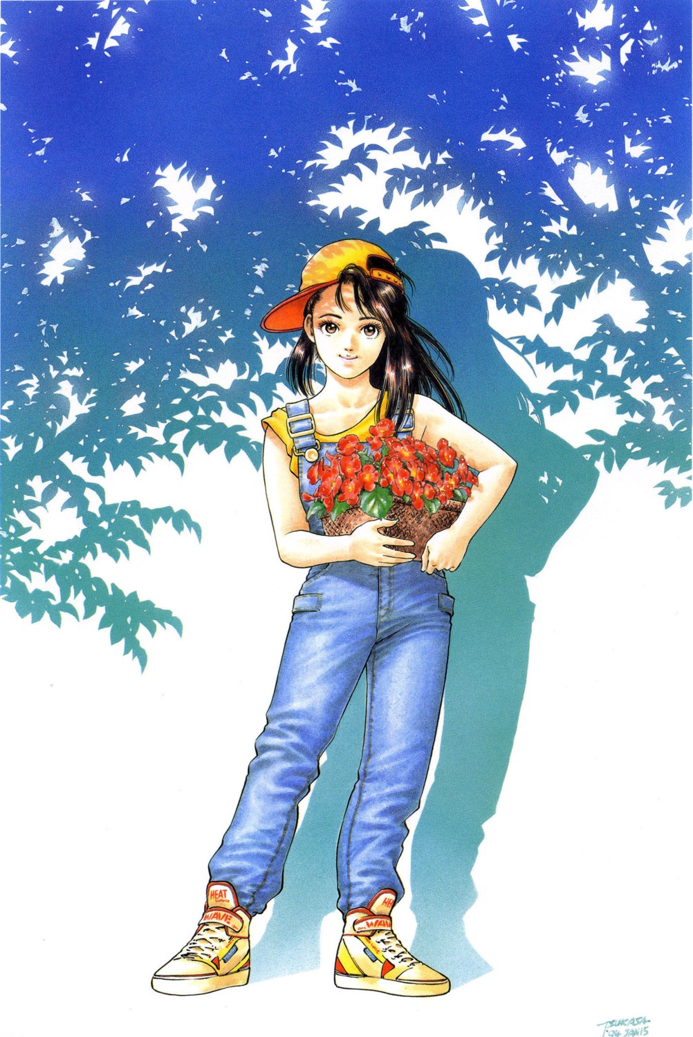 houjou_tsukasa komorebi_no_moto_de nishikujo_sara overalls