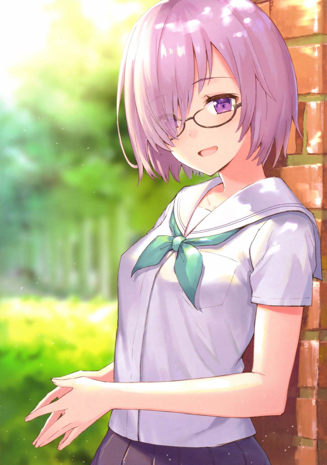 fate/grand_order haru. mash_kyrielight megane seifuku