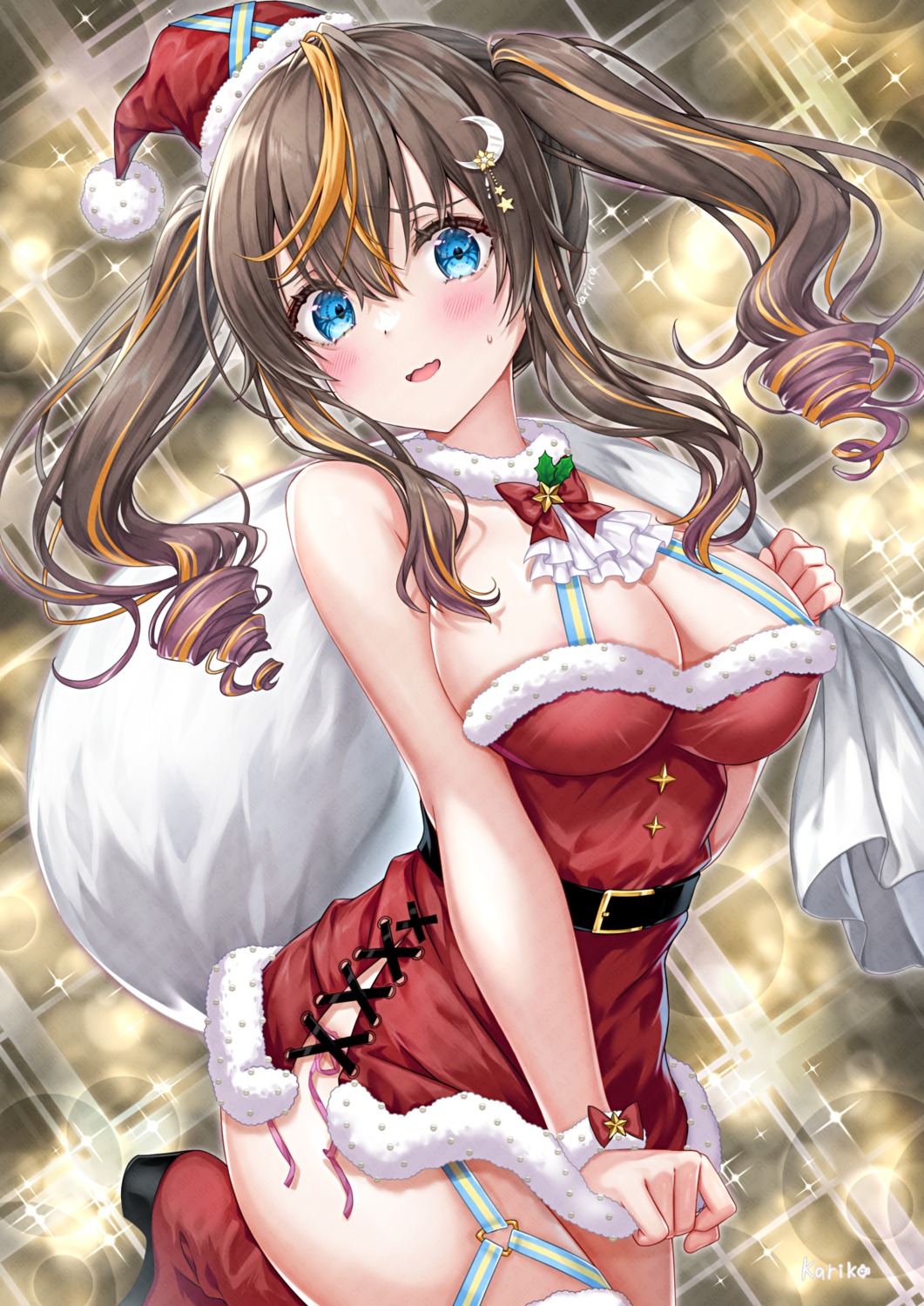 christmas dress heels kyariko no_bra