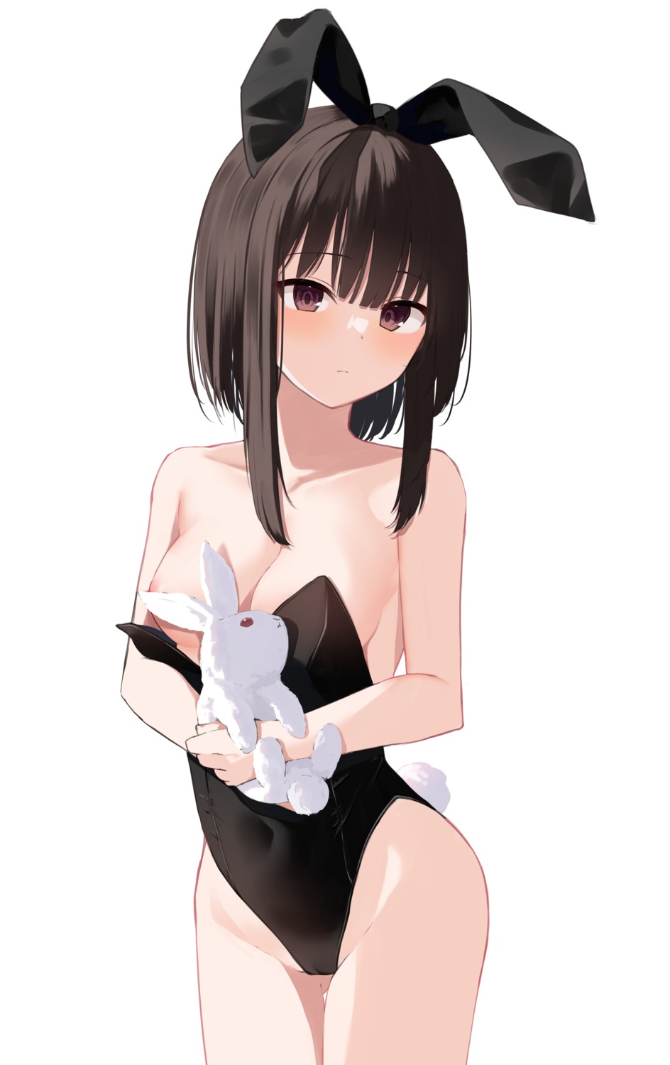 animal_ears areola breasts bunny_ears bunny_girl cameltoe memekko no_bra tail wardrobe_malfunction