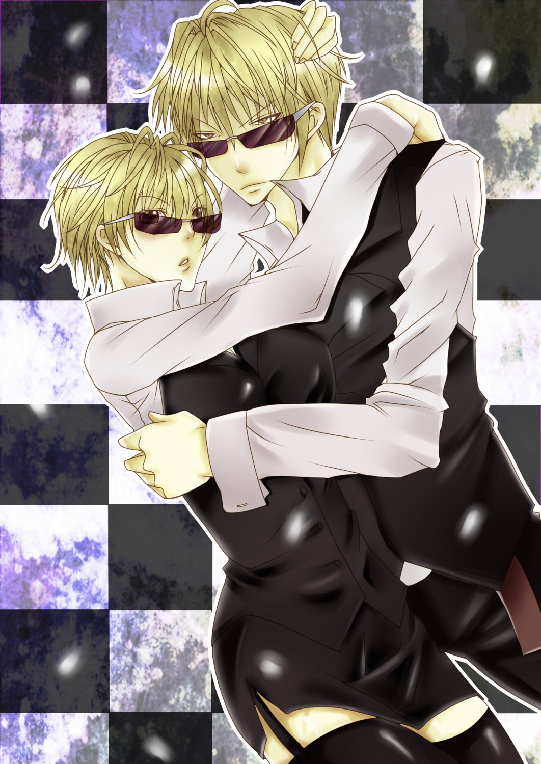 durarara!! genderswap heiwajima_shizuo megane thighhighs yakumo_yoichi