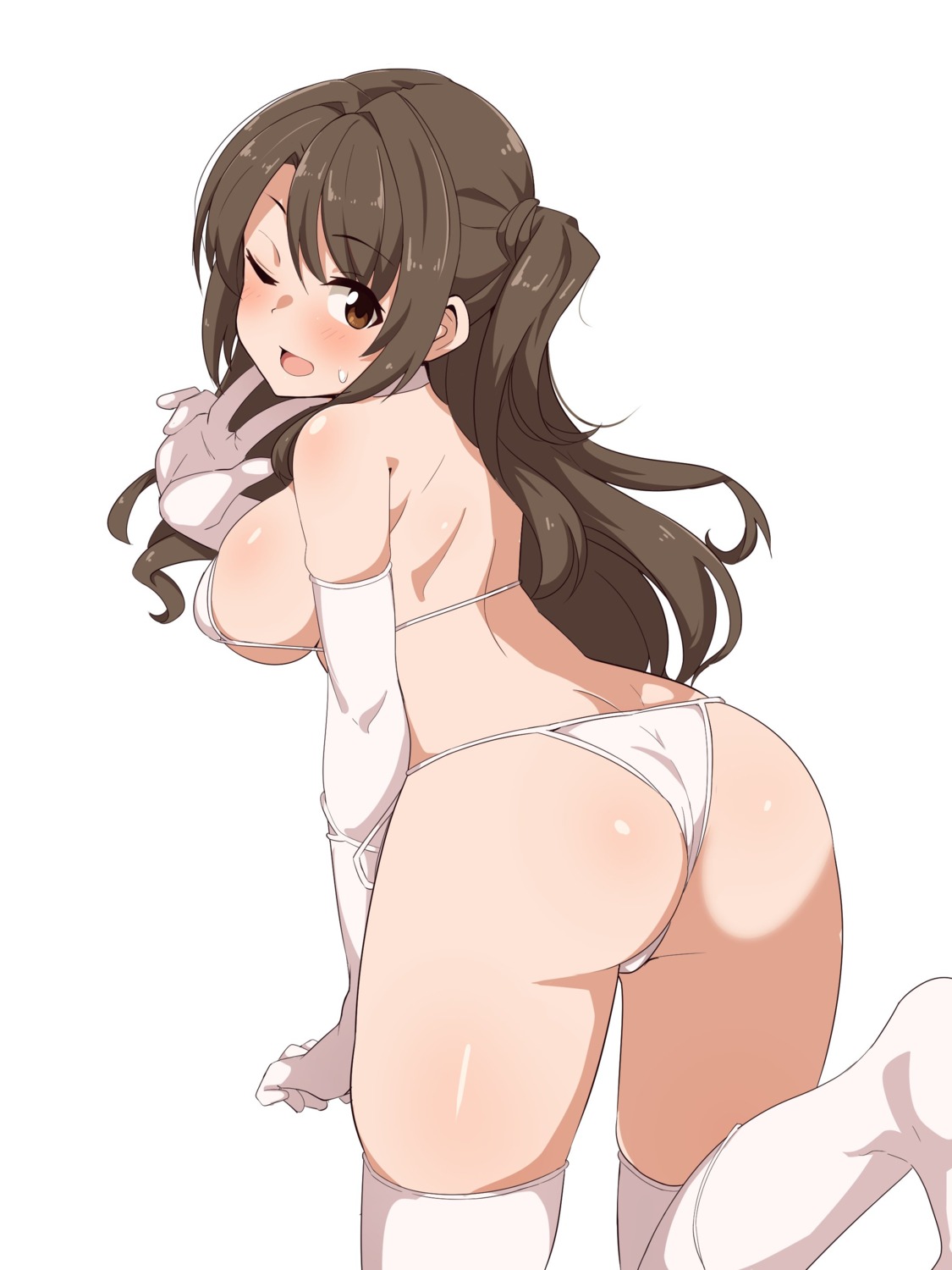 ass bikini seihekiog shimamura_uzuki swimsuits the_idolm@ster the_idolm@ster_cinderella_girls thighhighs thong