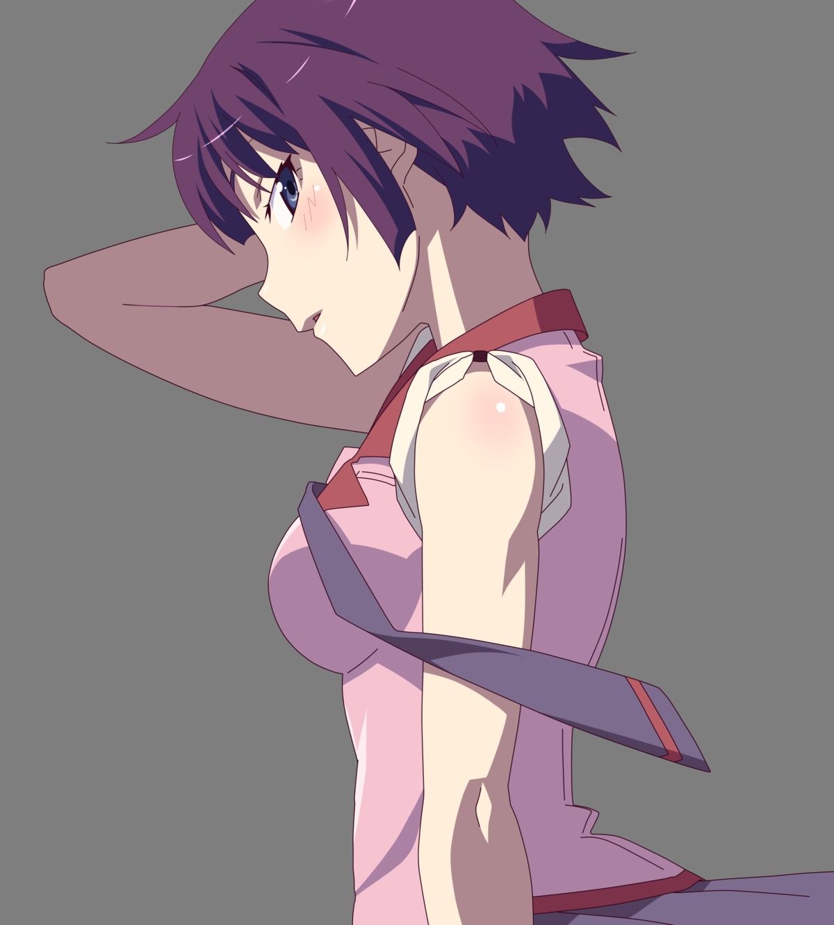 bakemonogatari kurotou monogatari_(series) nisemonogatari seifuku senjougahara_hitagi transparent_png