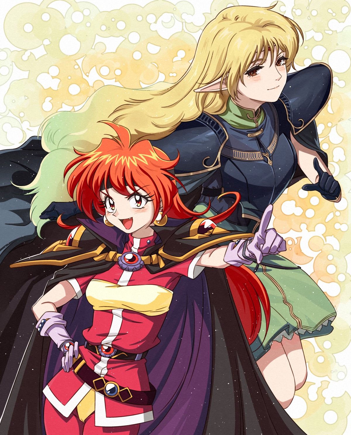 armor crossover deedlit dress kanmiya_shinobu lina_inverse pointy_ears record_of_lodoss_war slayers