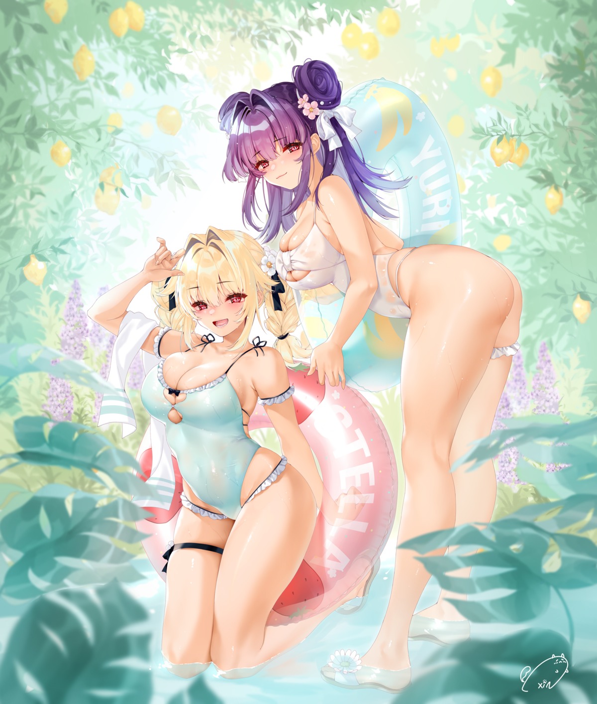 ass garter see_through swimsuits wet wet_clothes xin