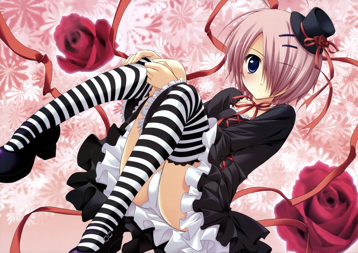 akane_iro_ni_somaru_saka feng gothic_lolita lolita_fashion pantsu ryohka shiraishi_nagomi thighhighs undressing