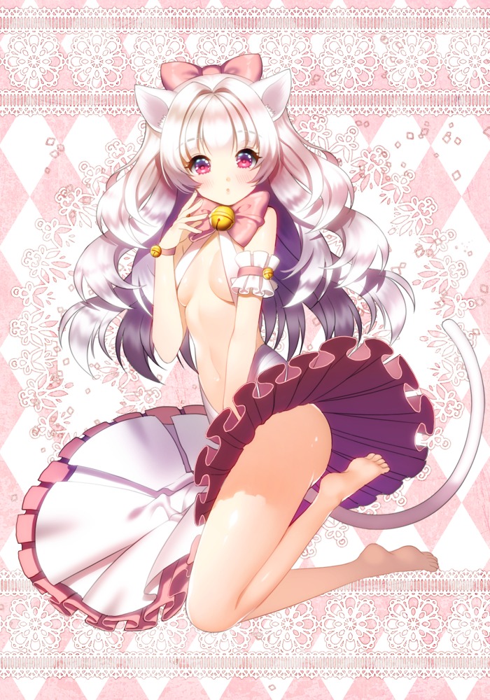 aile_(crossroads) animal_ears feet nekomimi nopan tail underboob