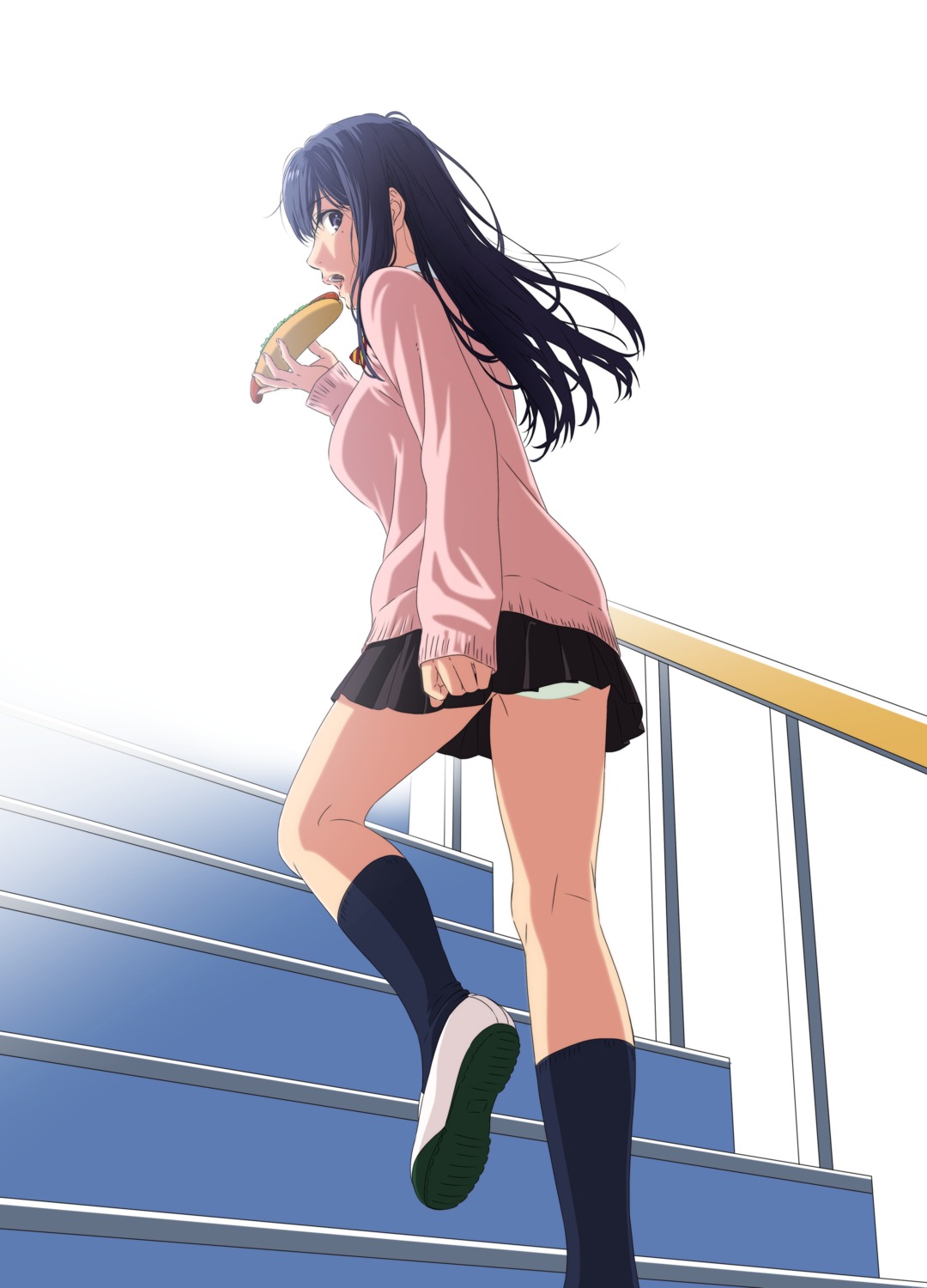 kakitama pantsu seifuku skirt_lift sweater