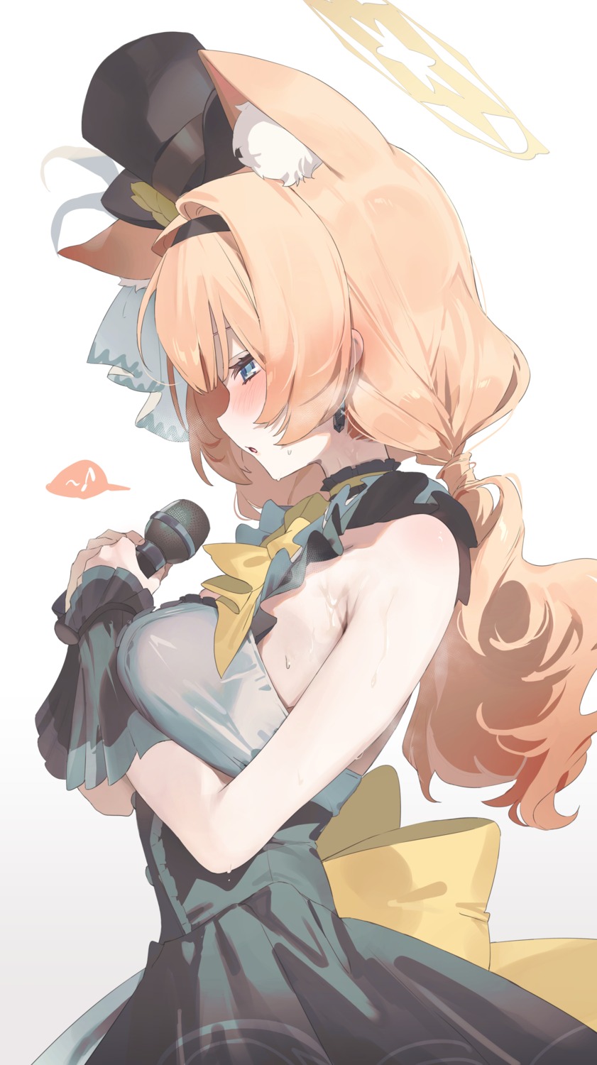 animal_ears blue_archive halo iochi_mari meunhongcha nekomimi uniform wet