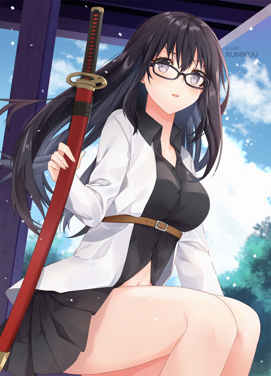 megane rumikuu skirt_lift sword