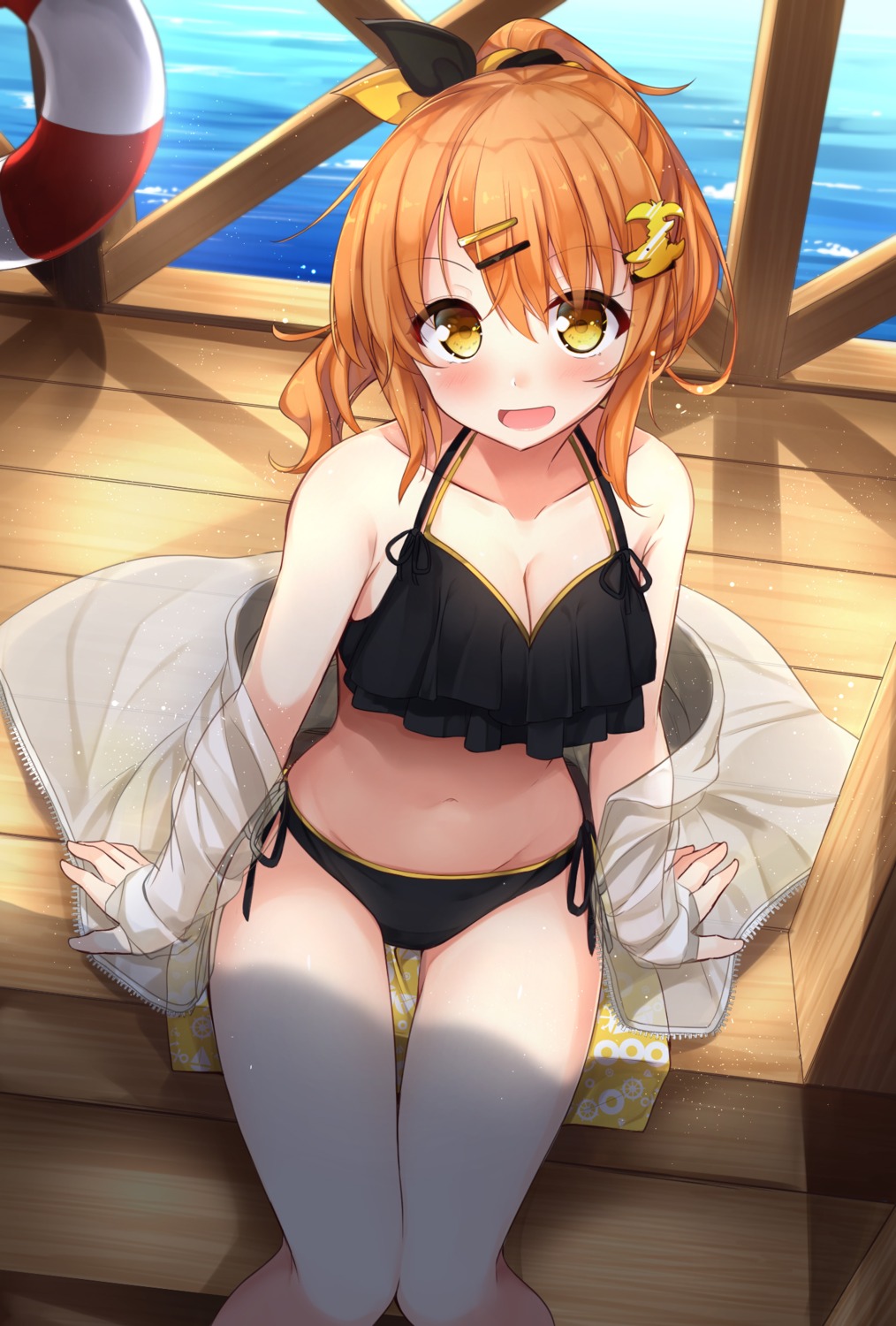 bikini cleavage open_shirt sasahara_wakaba see_through swimsuits