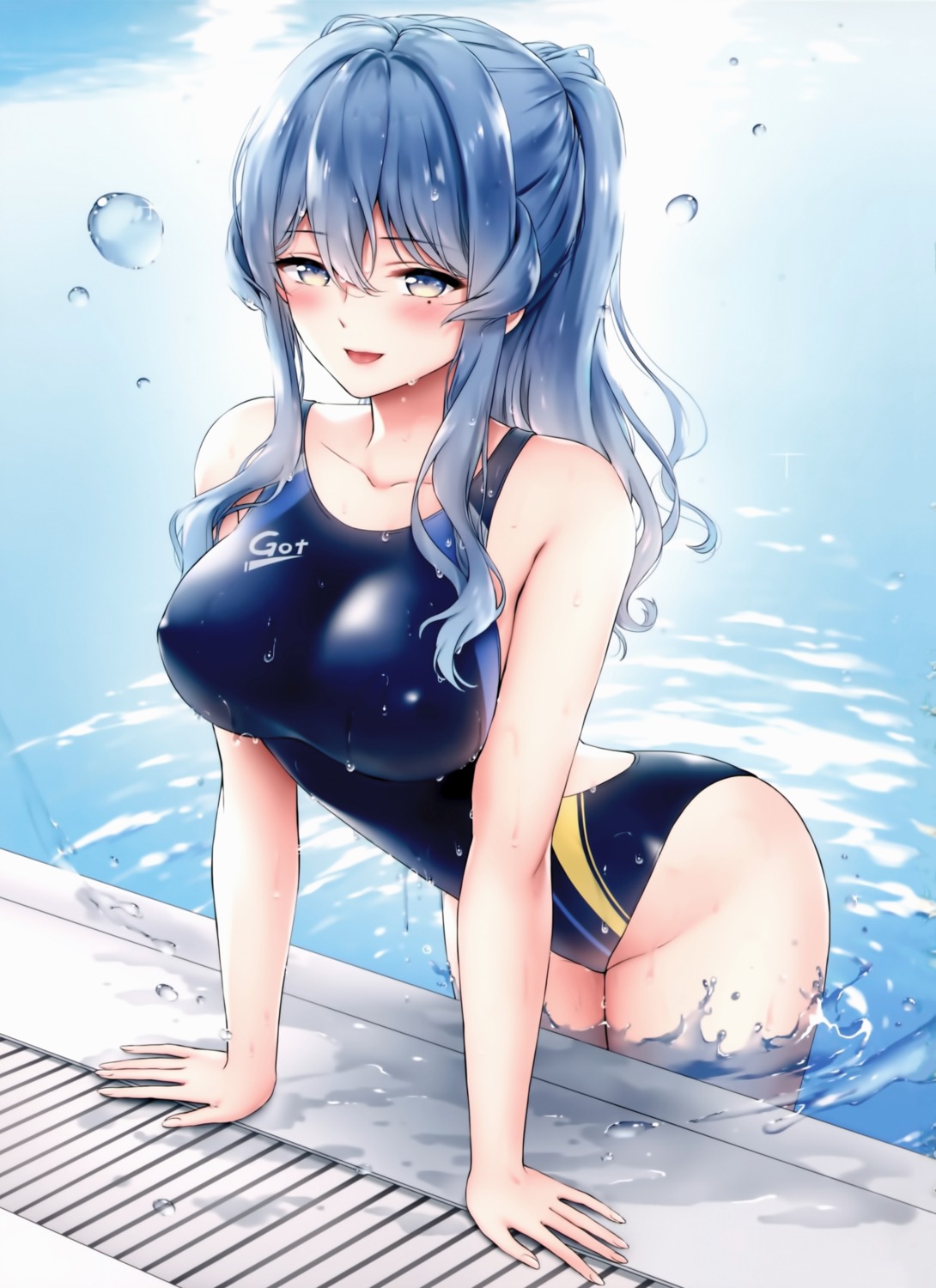 erect_nipples gotland_(kancolle) kantai_collection nanashiki_fuuka swimsuits wet