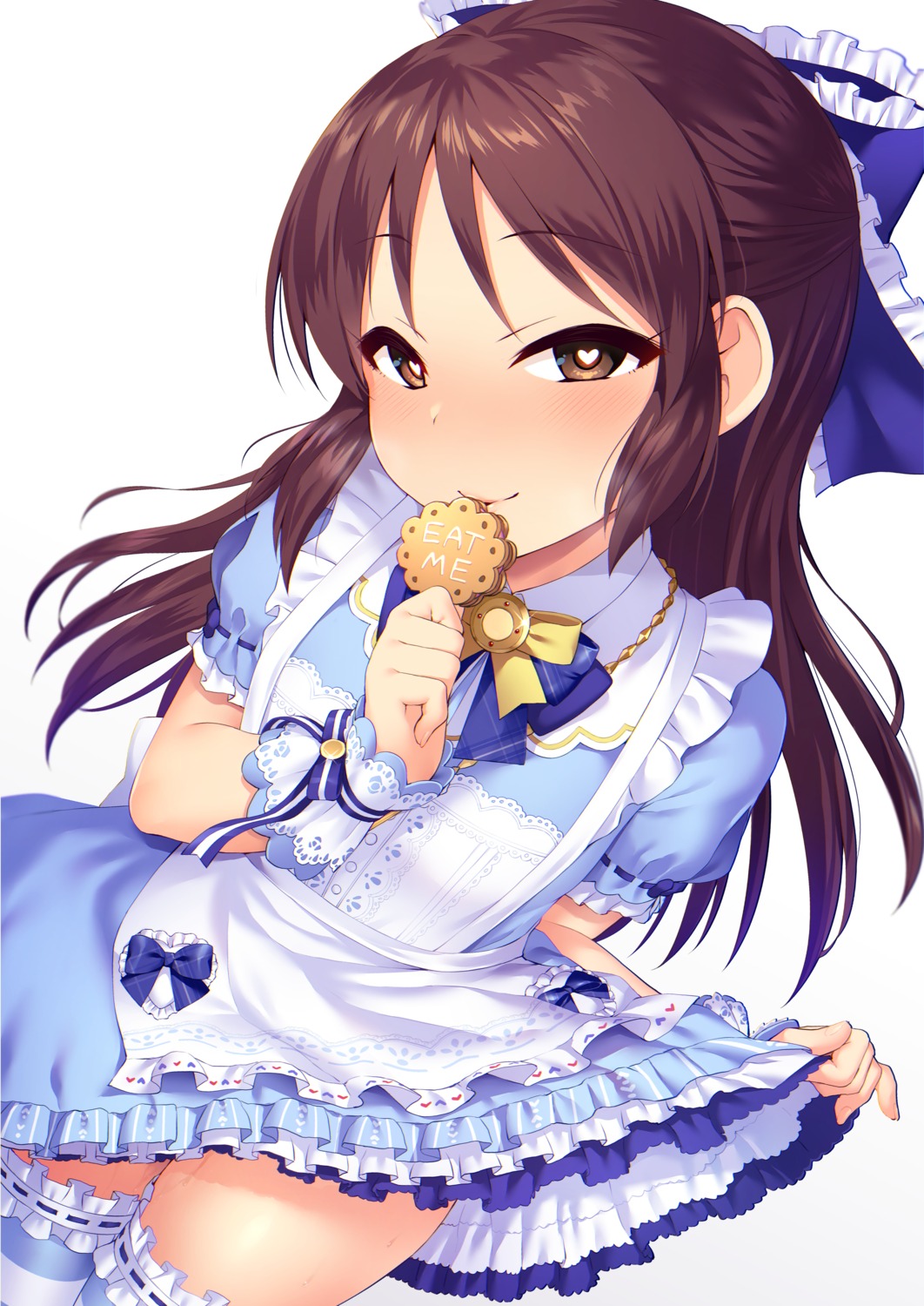 dress satou_kuuki skirt_lift tachibana_arisu the_idolm@ster the_idolm@ster_cinderella_girls the_idolm@ster_cinderella_girls_u149 thighhighs