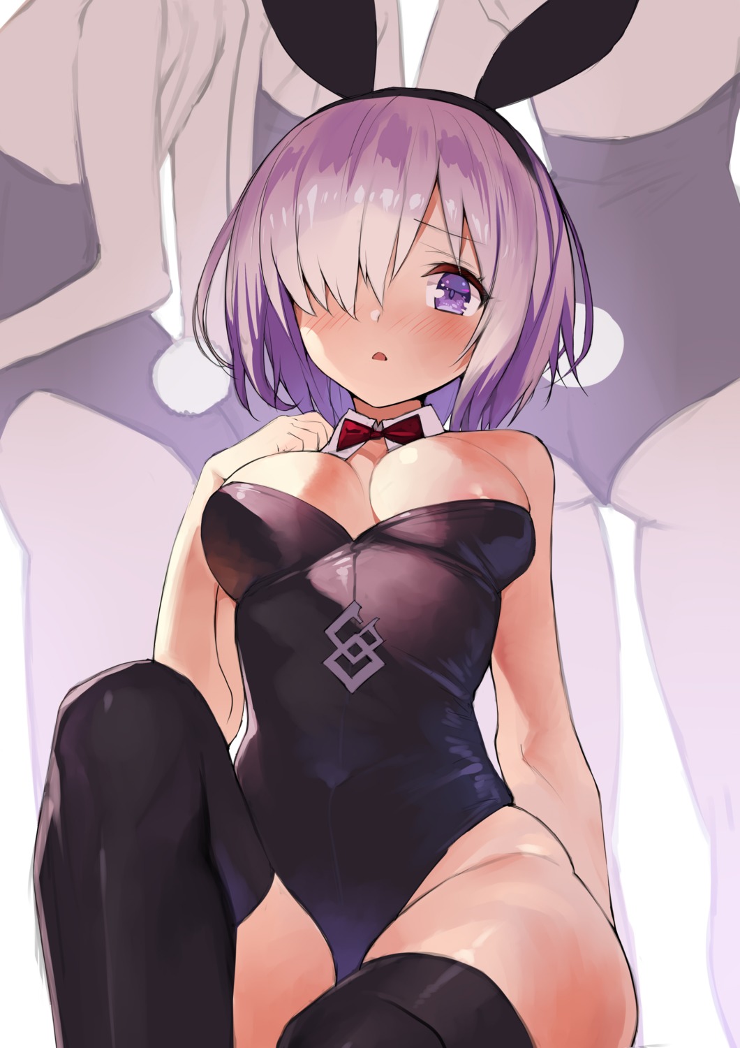 animal_ears bunny_ears bunny_girl cleavage fate/grand_order gaou mash_kyrielight thighhighs