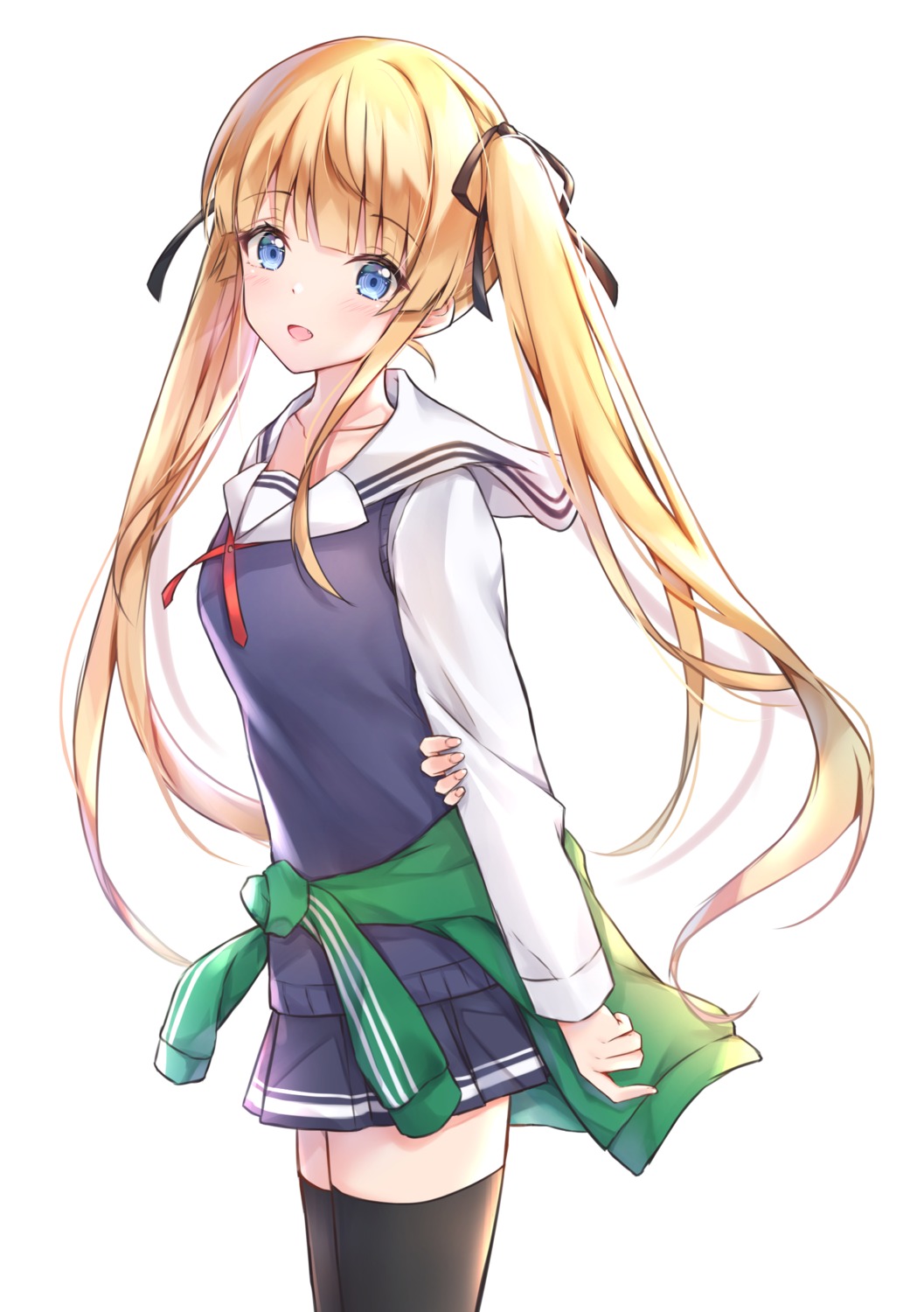 cuna_(qunya) saenai_heroine_no_sodatekata sawamura_spencer_eriri seifuku sweater thighhighs