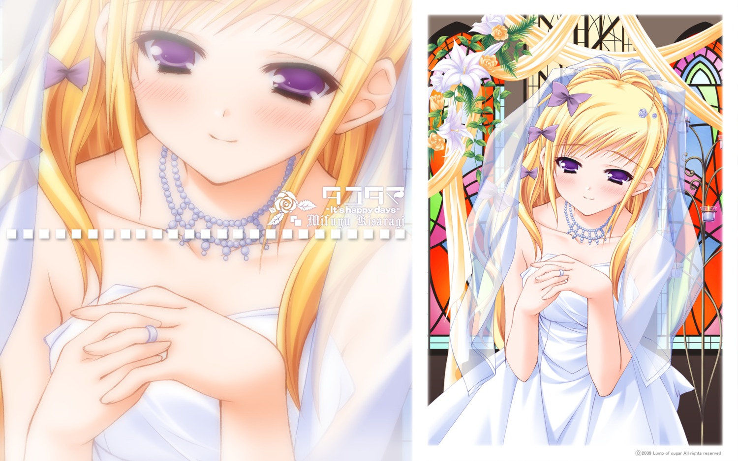 dress kisaragi_mifuyu moekibara_fumitake tayutama wallpaper wedding_dress