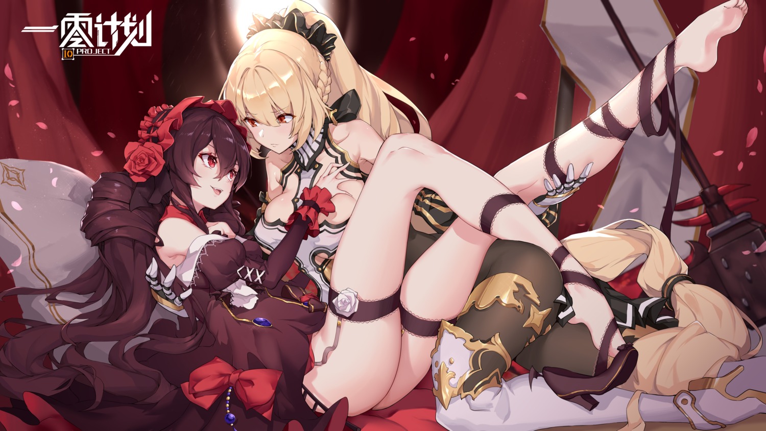 10_project armor breast_grab garter heels pantyhose shanyao_jiang_tororo thighhighs yuri