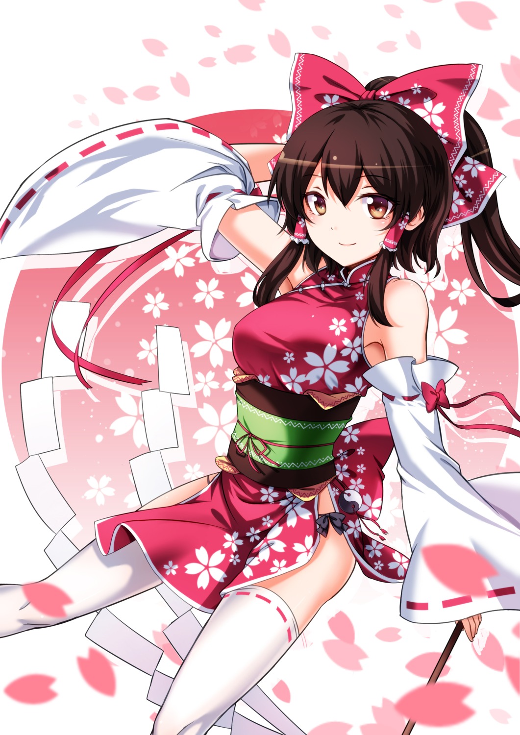 chinadress hakurei_reimu koissa pantsu string_panties thighhighs touhou