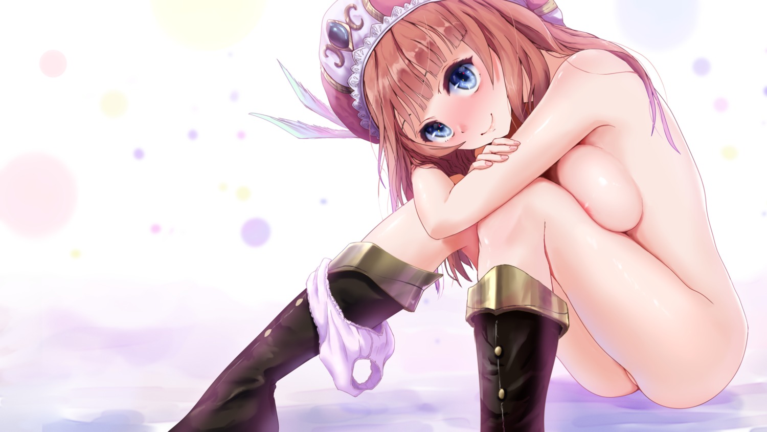 areola atelier atelier_totori borubikku naked pantsu panty_pull rorolina_frixell wallpaper