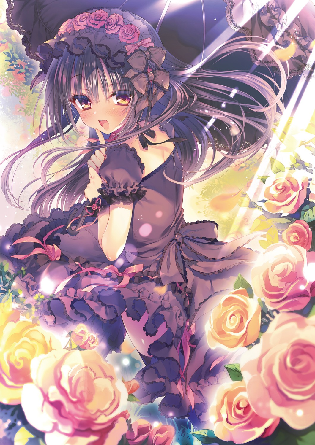 dress gothic_lolita lolita_fashion rubi-sama skirt_lift thighhighs umbrella