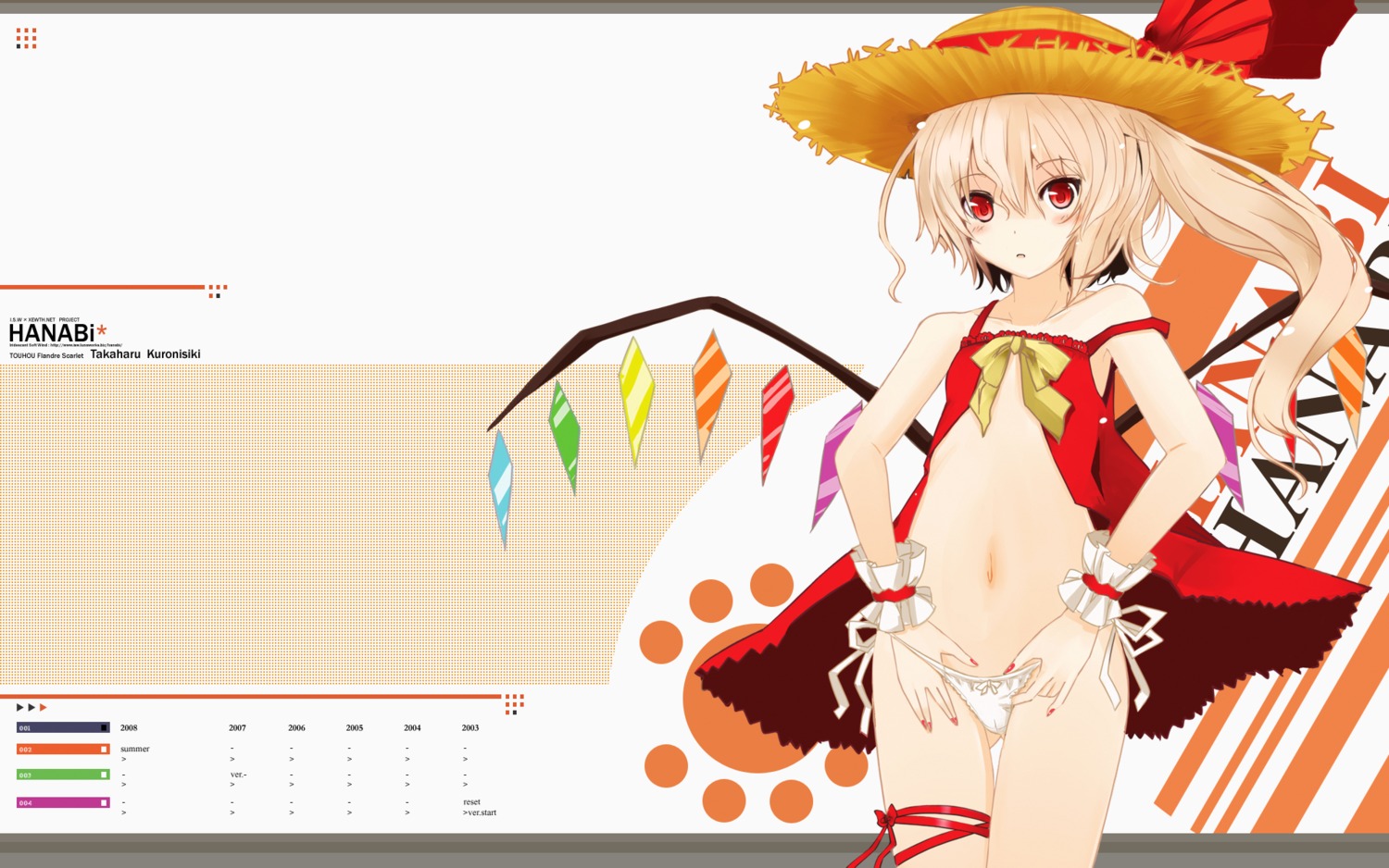 flandre_scarlet i.s.w loli pantsu string_panties takaharu touhou wallpaper