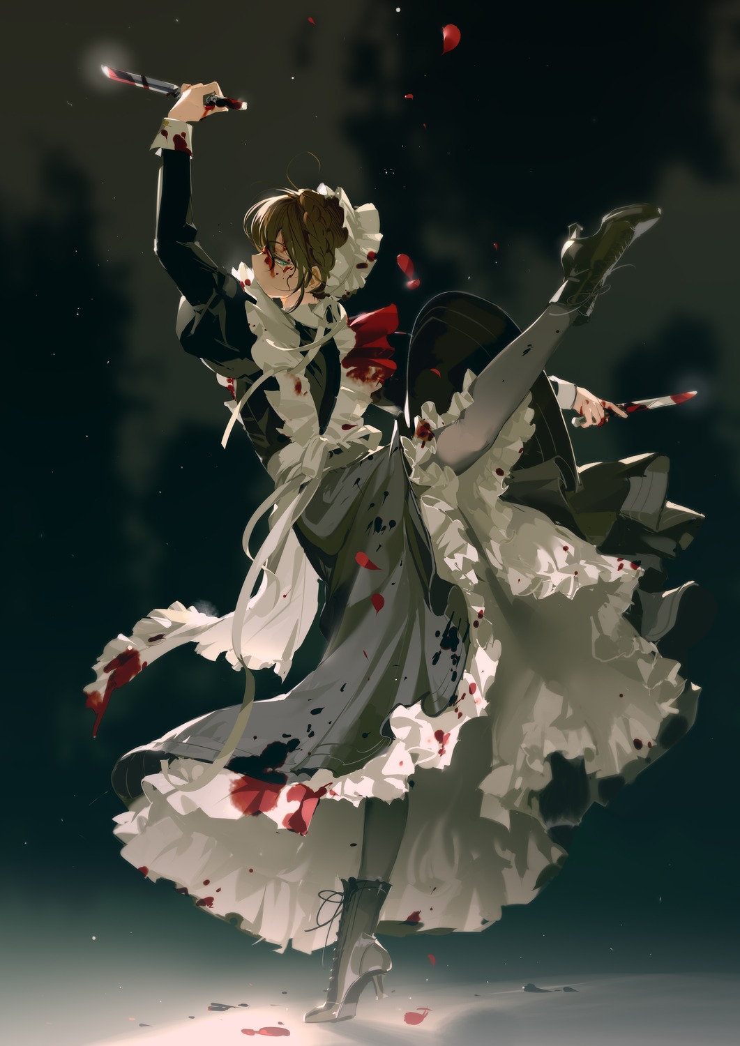 blood heels maid pantyhose rrrrrrice weapon