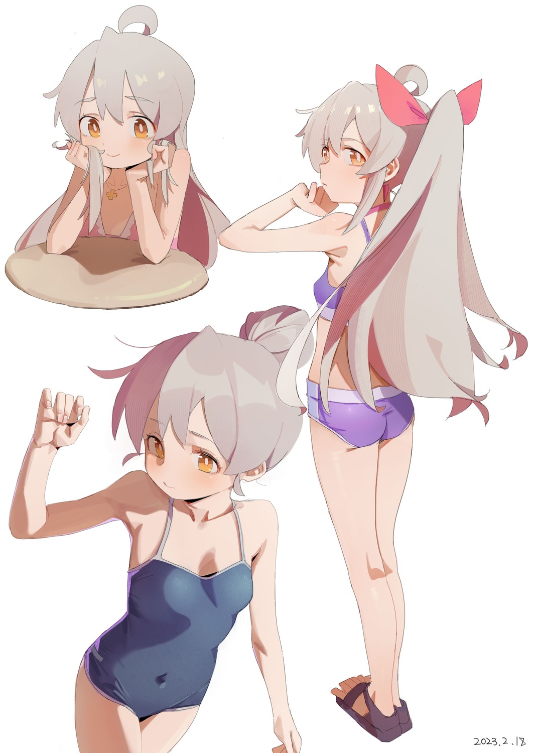 ass bikini genderswap loli onii-chan_wa_oshimai! oyama_mahiro school_swimsuit swimsuits y_fan