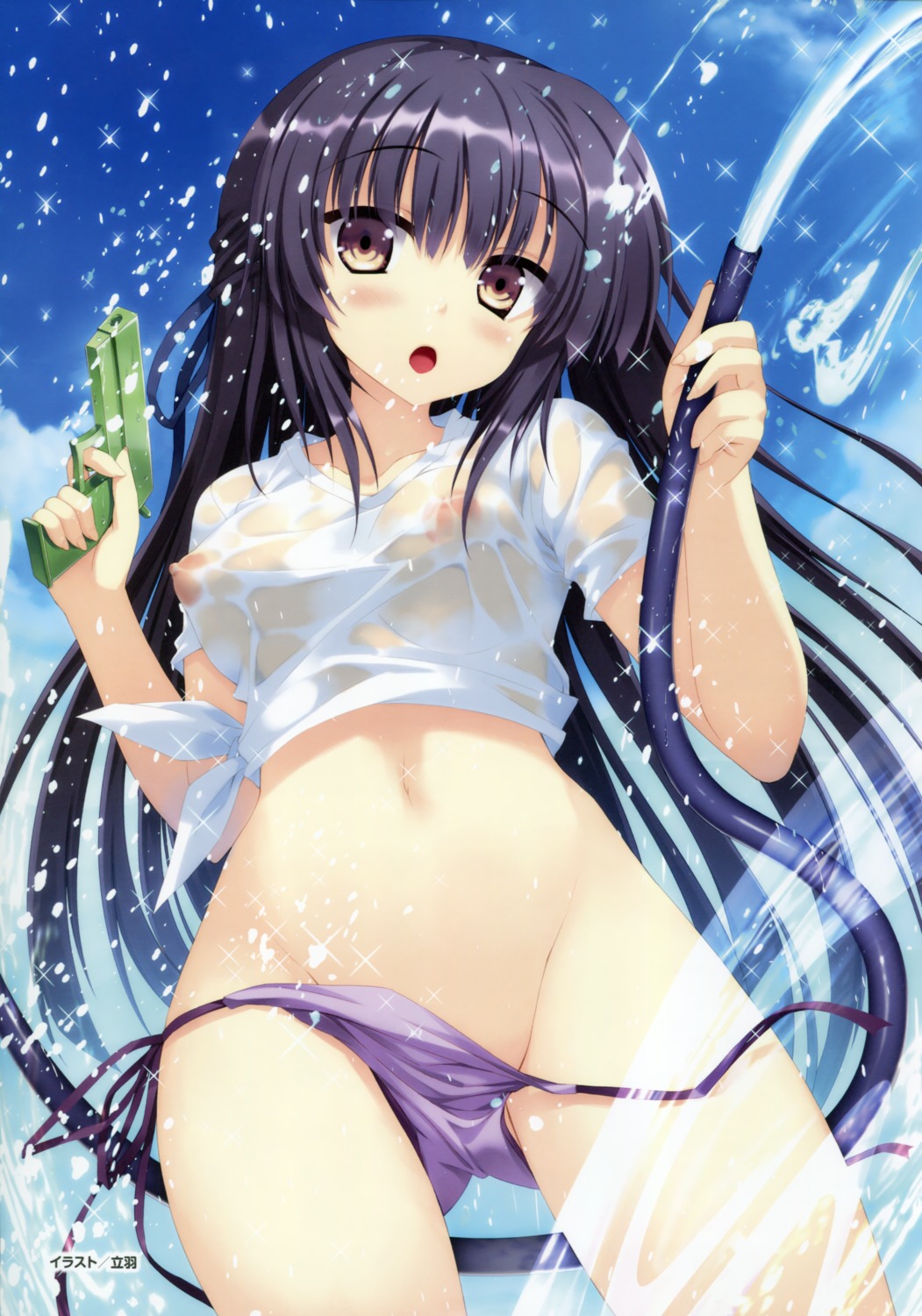 bikini erect_nipples eufonie kamishiro_touko koiken_otome nipples no_bra see_through swimsuits tateha wardrobe_malfunction wet_clothes