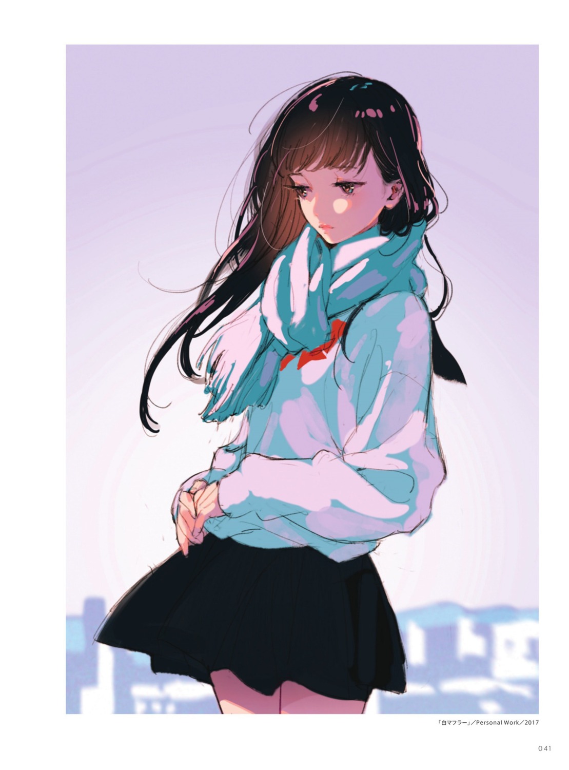 morikura_en seifuku sketch skirt_lift sweater