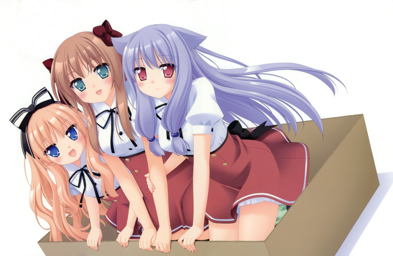 detexted kani_biimu kiriya_nozomi mayoi_neko_overrun seifuku serizawa_fumino thighhighs umenomori_chise