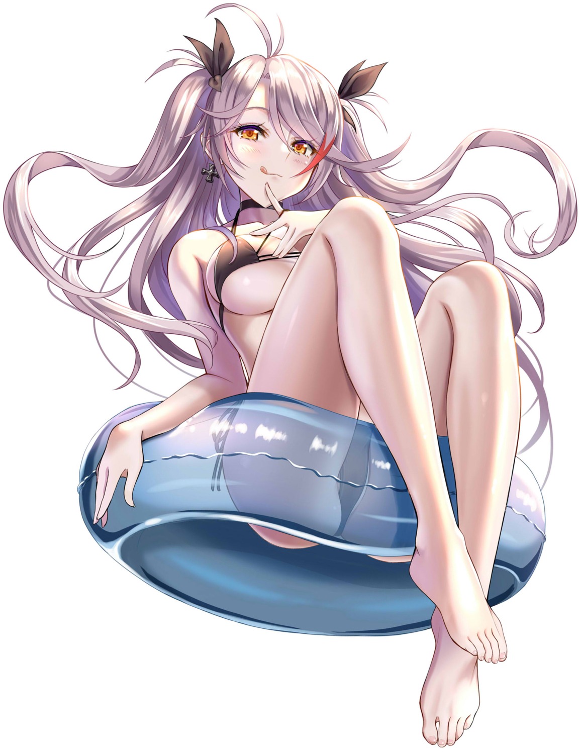 artist_revision azur_lane bikini dansa feet prinz_eugen_(azur_lane) swimsuits thong