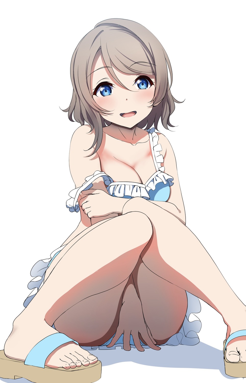 amaki-chan bikini love_live!_sunshine!! skirt_lift swimsuits watanabe_you