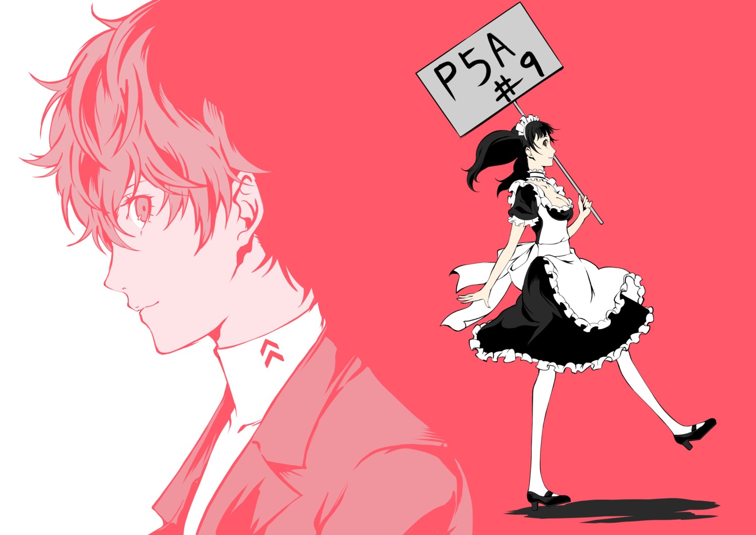 cleavage heels maid pantyhose persona_5 tagme