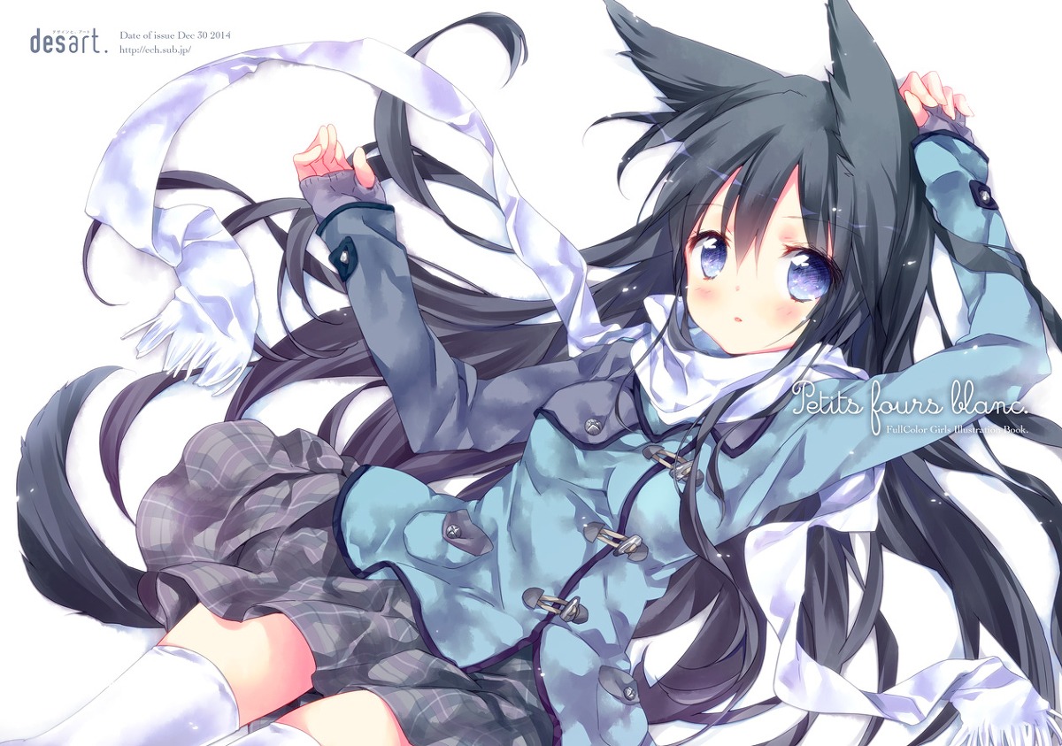 animal_ears ech kitsune seifuku tail thighhighs