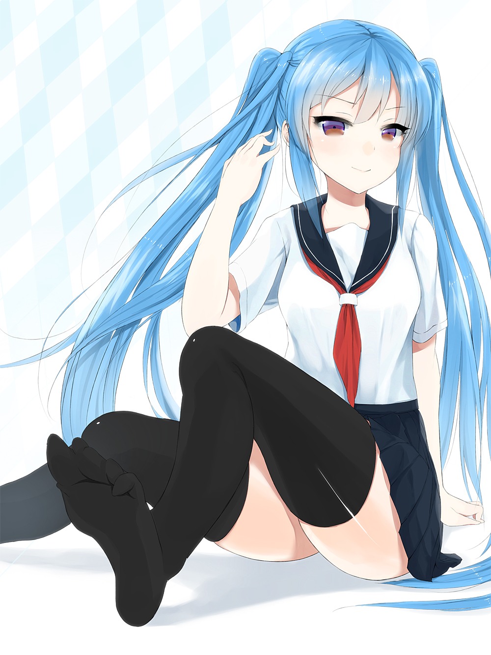 hatsune_miku kurasawa_moko seifuku thighhighs vocaloid