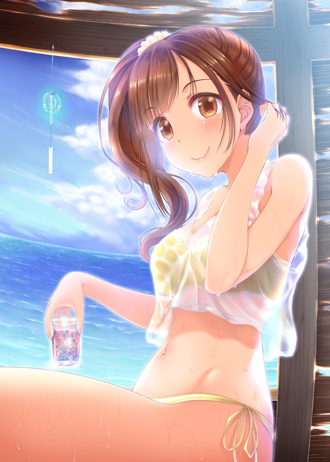 bikini igarashi_kyouko naharyou see_through swimsuits the_idolm@ster the_idolm@ster_cinderella_girls wet wet_clothes