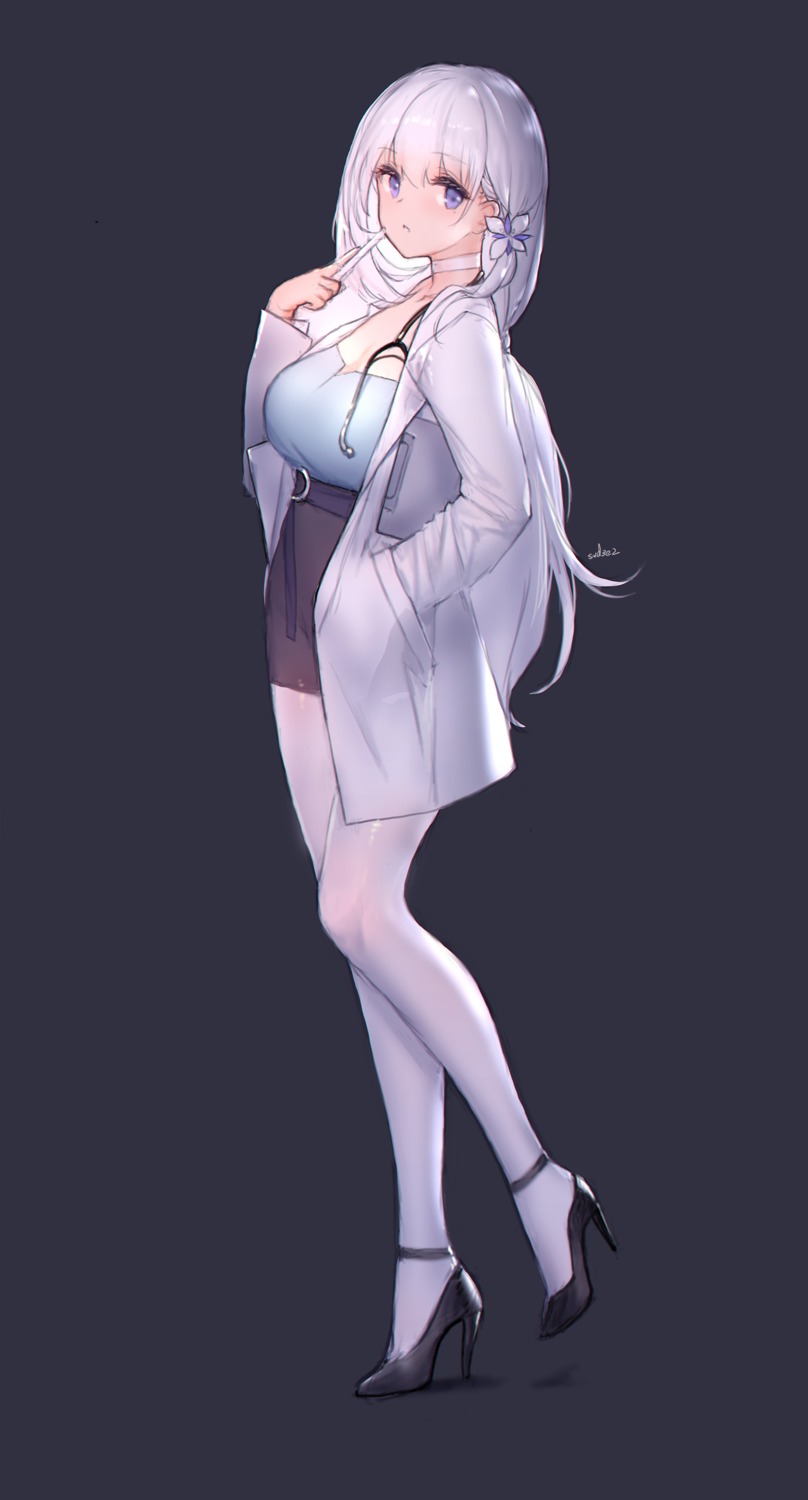 azur_lane cleavage heels illustrious_(azur_lane) pantyhose swd3e2 uniform