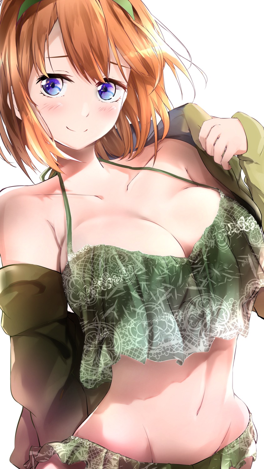 5-toubun_no_hanayome bikini cleavage nakano_yotsuba neofreet open_shirt swimsuits undressing