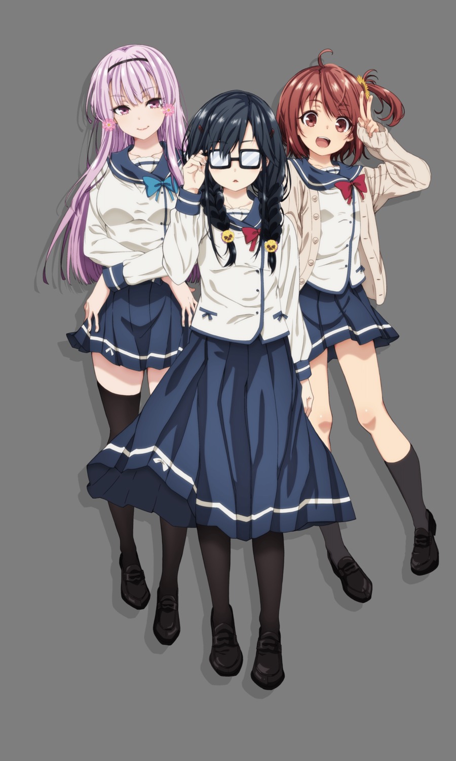 buriki megane ore_wo_suki_nano_wa_omae_dake_ka_yo seifuku sweater thighhighs transparent_png