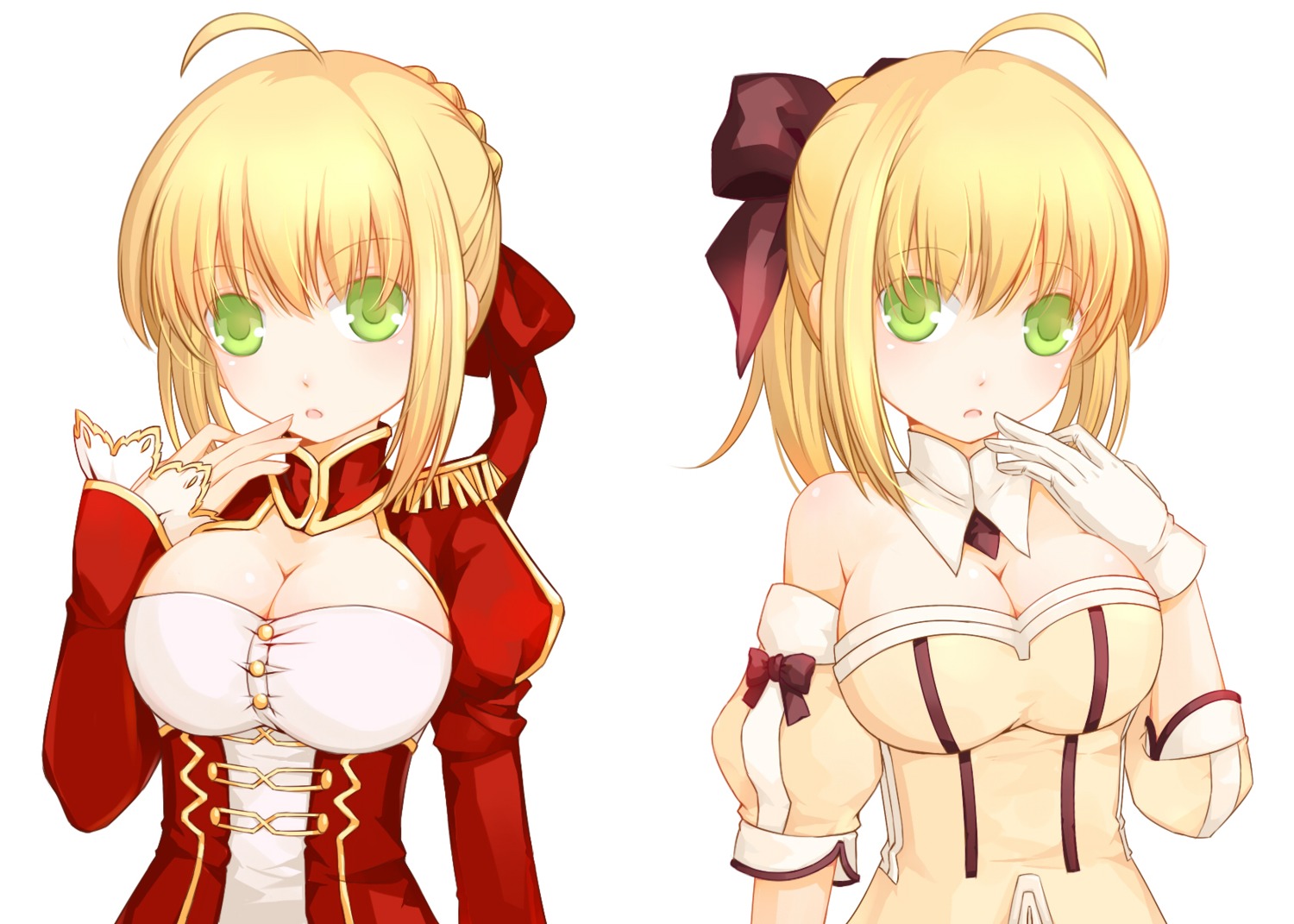 cleavage dress fate/extra fate/stay_night fate/unlimited_codes iyako saber saber_extra saber_lily