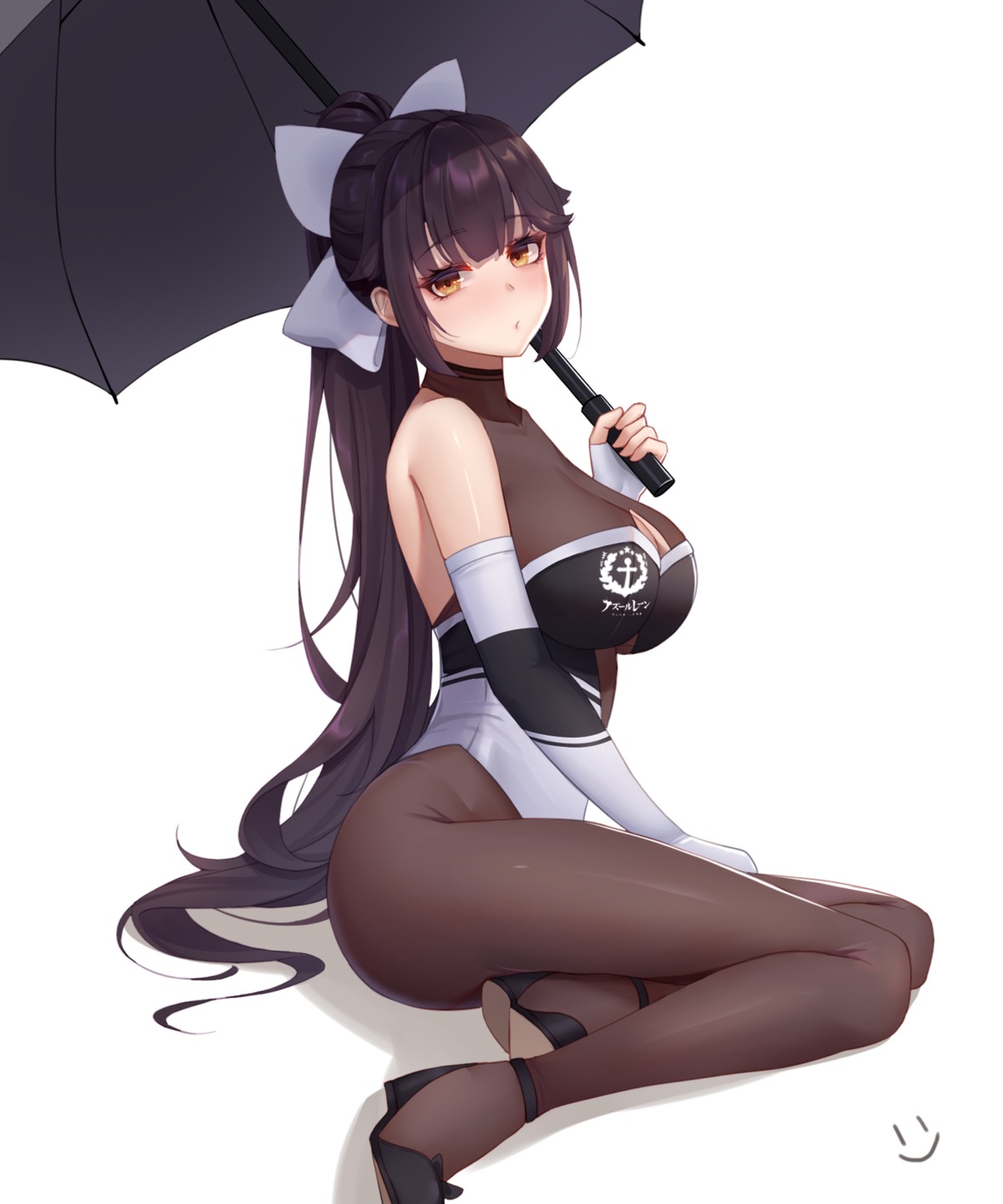 azur_lane bodysuit takao_(azur_lane) umbrella wei_xiao