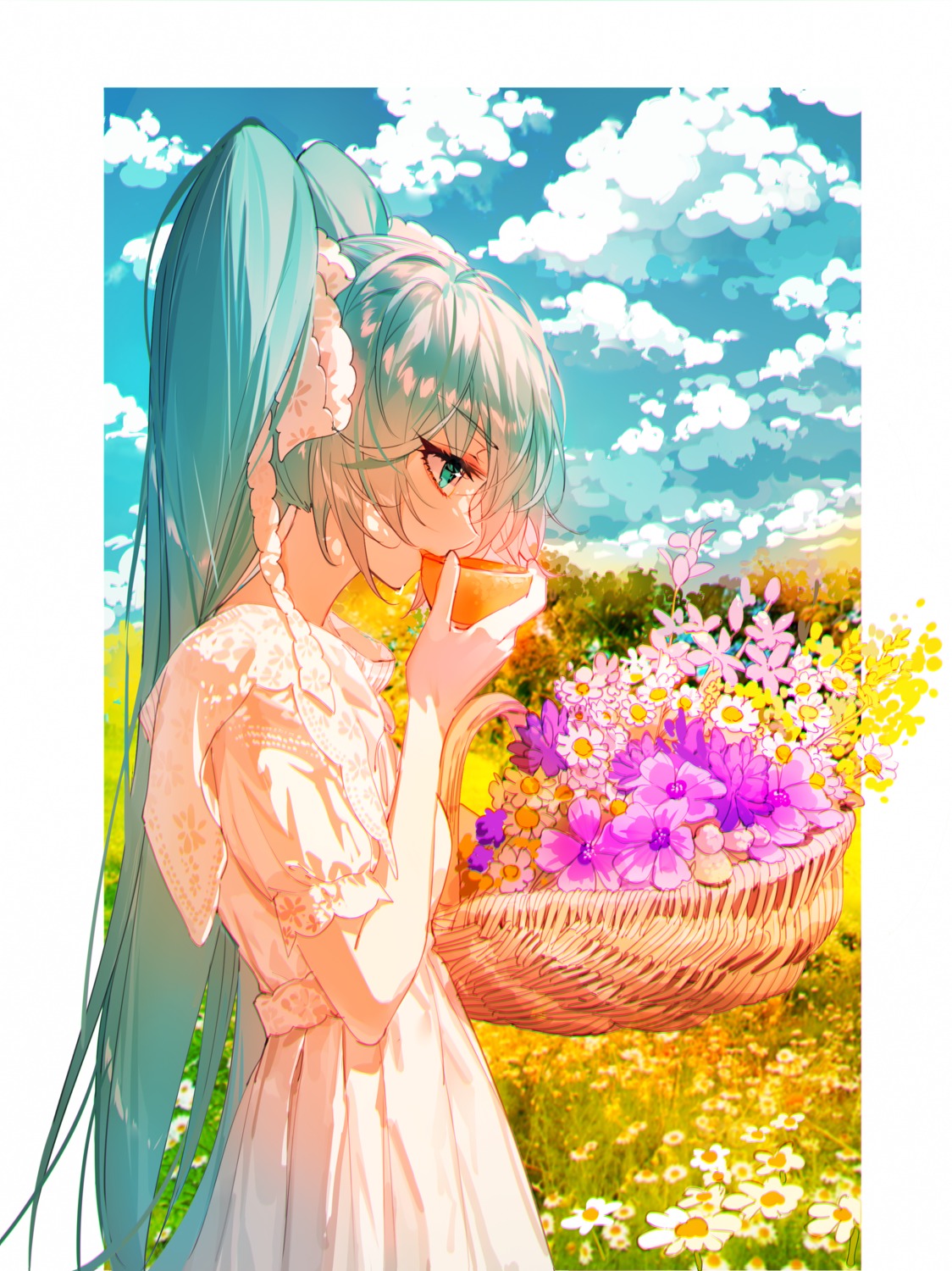 baocaizi dress hatsune_miku summer_dress vocaloid