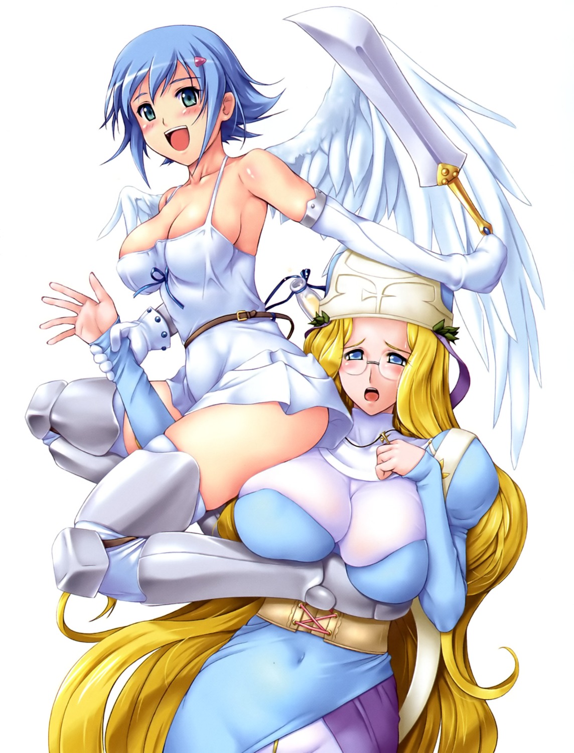 cleavage megane melpha nanael queen's_blade thighhighs wings zundarepon