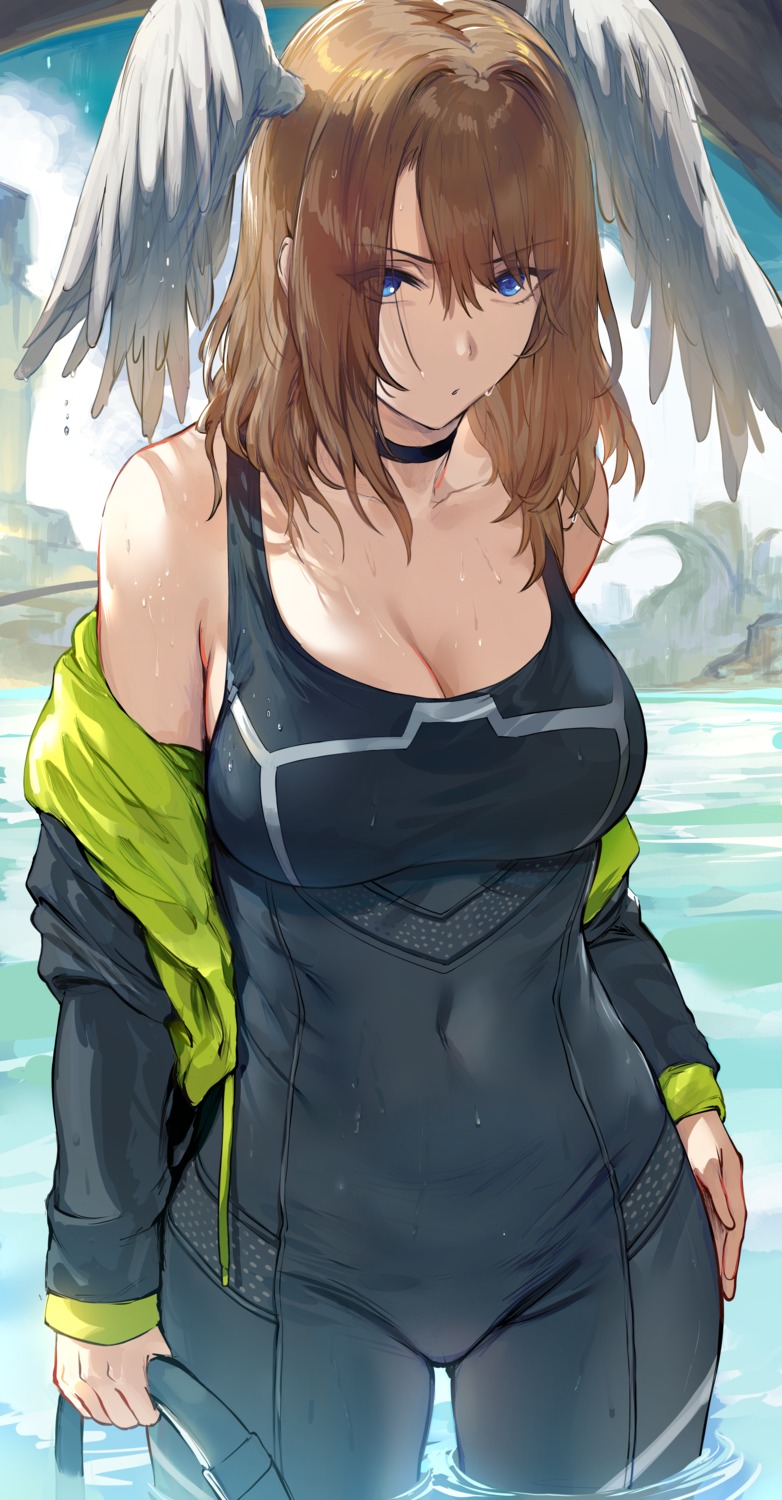 bodysuit cleavage eunie hews wet wings xenoblade xenoblade_chronicles_3