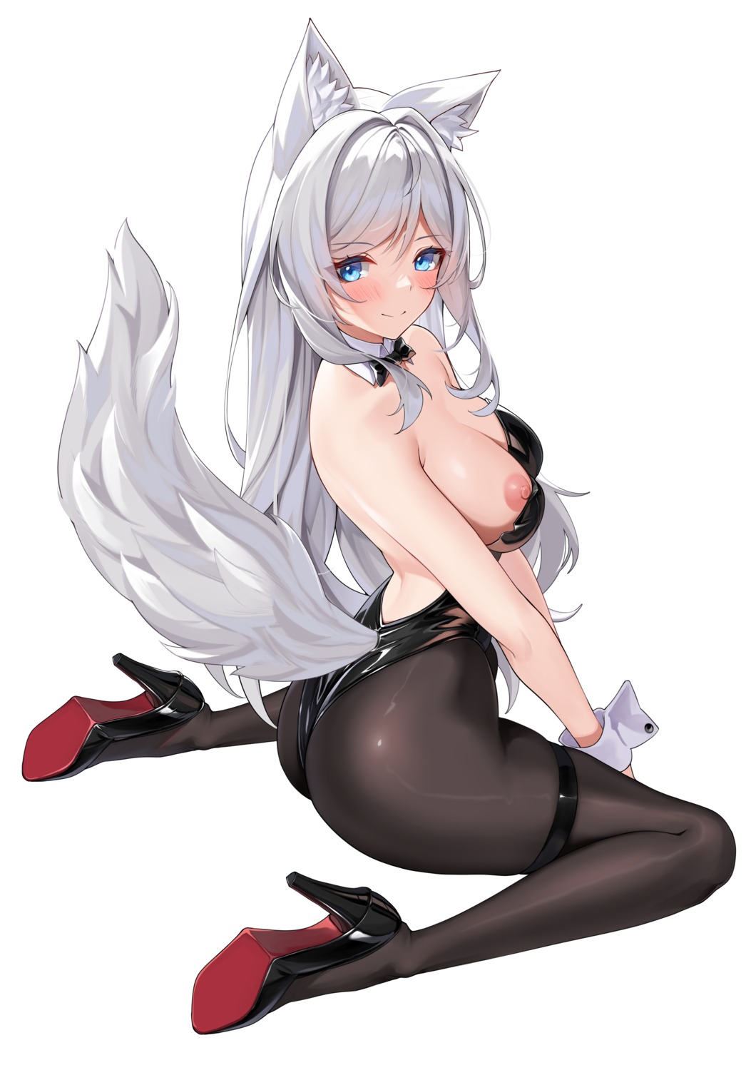 animal_ears ass breasts garter heels leotard matrix16 nipples no_bra pantyhose tail